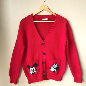 Disney x Cath Kidston Mickey Minnie Cardigan Red S